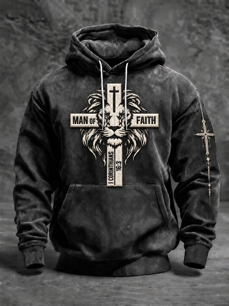Men's Faith Oversized Drop-Shoulder Hoodie with Pockets