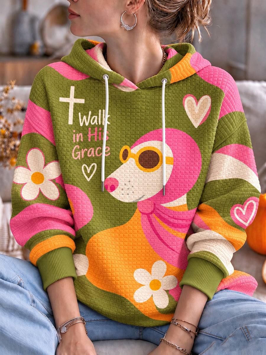 Women's Cute Animal Faith Print Hooded sweatshirt