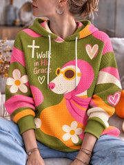 Women's Cute Animal Faith Print Hooded sweatshirt