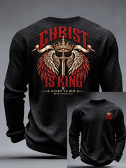 Men's Christ Is King Print Waffle Long Sleeve T-Shirt