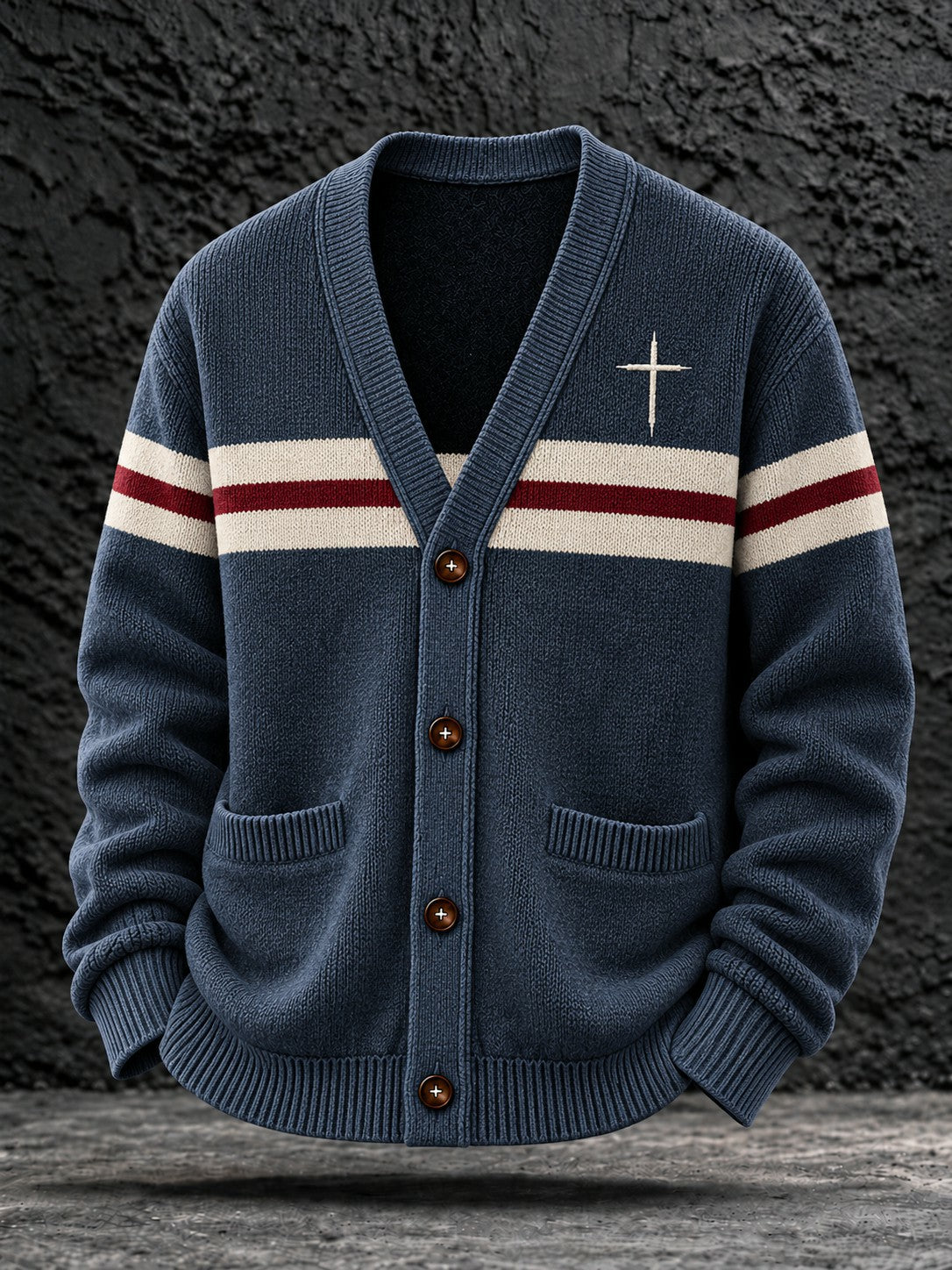 Men's Faith Casual Cardigan Sweater gracestitchs