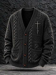 Men's Faith Casual Cardigan Sweater gracestitchs