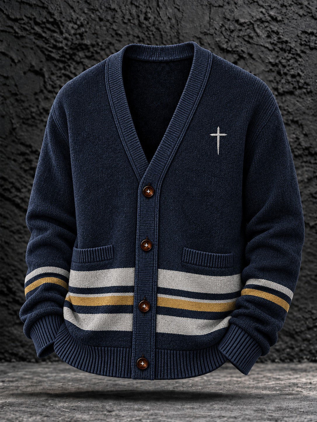 Men's Faith Casual Cardigan Sweater gracestitchs