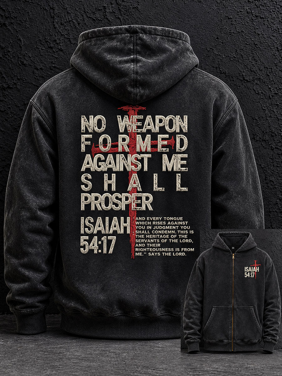 Men's No Weapon Formed Against Me Zip-Up Hoodie gracestitchs