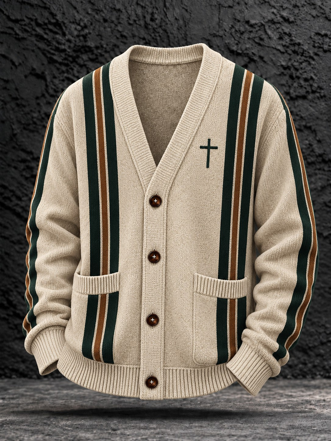 Men's Faith Casual Cardigan Sweater gracestitchs