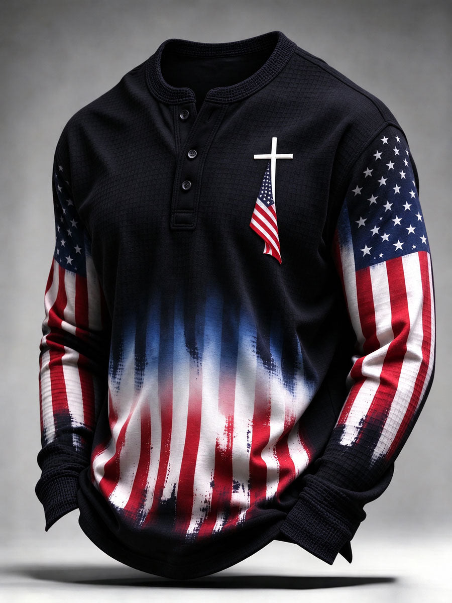 Men's Cross Print Casual Top
