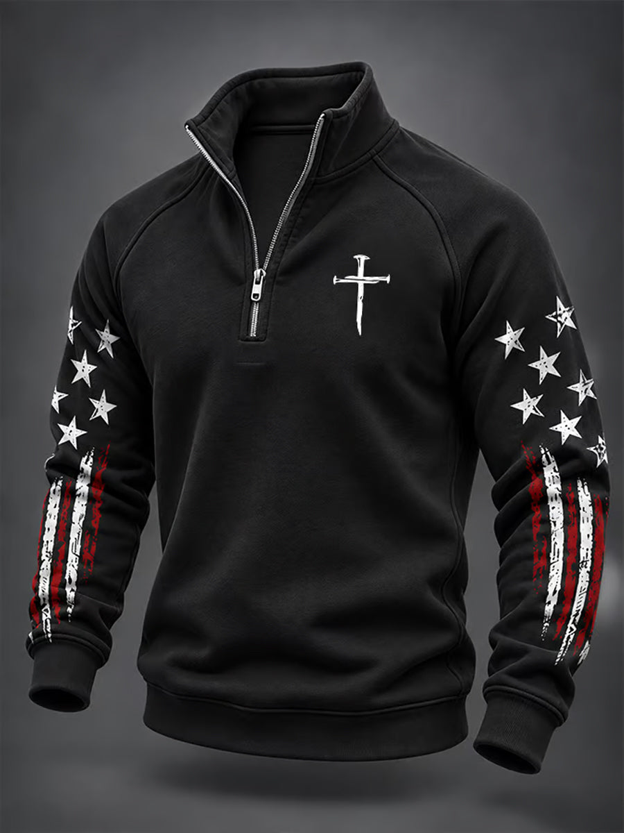 Men's Christian Cross Zip-Up Hoodie